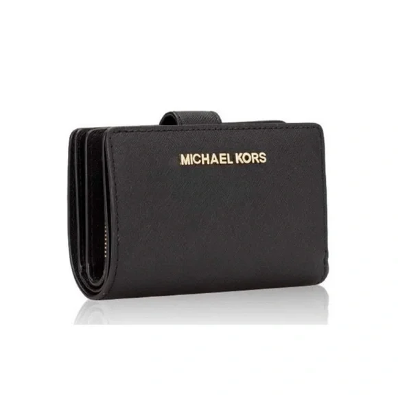Michael Kors Black Card Holder with Gold Logo - Picture 2 of 7
